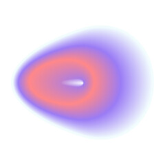 Isolated Gradient Shape. Holographic Blob For Collage Or Sticker. Abstract Element on Transparent Background. Cutout. Bright Rainbow Colors. Orange, Purple And Yellow Gradient Shape.