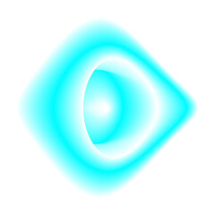 Isolated Gradient Shape. Holographic Blob For Collage Or Sticker. Abstract Element on Transparent Background. Cutout. Bright Rainbow Colors. Blue And White Gradient Shape.