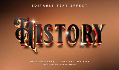 history 3d vector text effect with modern style