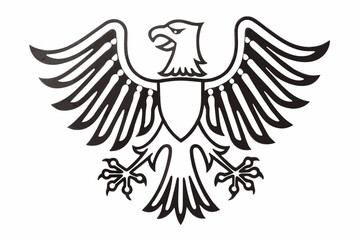 Obraz premium Majestic Heraldic Eagle Emblem with Spread Wings and Shield