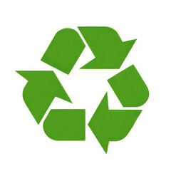 Obraz premium Green Recycling Symbol with Arrows Isolated on Transparent Background