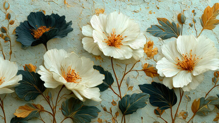 Elegant floral wallpaper with subtle textures