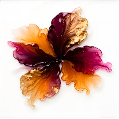 Elegant Resin Art Floral Pattern With Flowing Paint