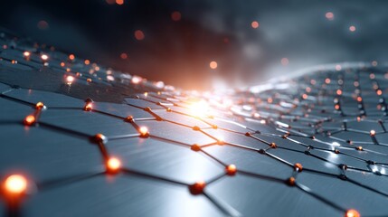 Abstract glowing network connections futuristic technology