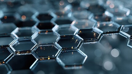Abstract Hexagonal Structure Macro Bokeh Background