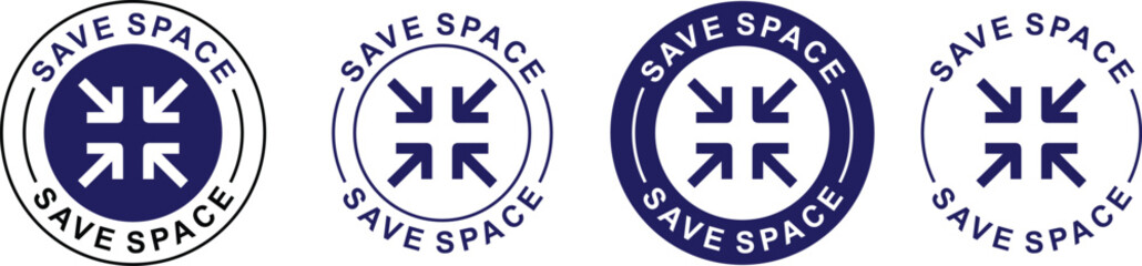 Save space label . vector . 