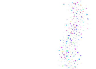 Iridescent Confetti. Party Paper. Pink 3d Glitter. Isolated Dust. Glare Birthday Illustration. Digital Banner. Carnival Tinsel. Light Texture. Purple Iridescent Confetti