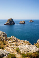 Vertical view of Pen-Hir cape in Brittany - France