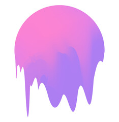 Isolated Gradient Shape. Holographic Blob For Collage Or Sticker. Abstract Element on Transparent Background. Cutout. Bright Rainbow Colors. Pink And Purple Gradient Shape.