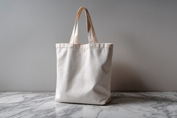 Blank luxury tote bag mockup displayed on a light floor with a neutral background, perfect for branding and design presentations showcasing versatility and style