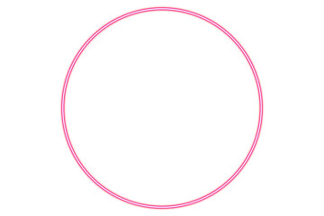 Pink Neon Circular Frame Isolated on Transparent Background PNG with Soft Glow Ring Effect for Logo Design Social Media Highlight Story Cover Poster Banner and Futuristic UI Graphic Use