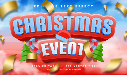 christmas event vector text effect with modern style