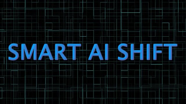 smart ai shift text technology data line background purple color