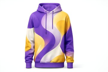 Modern hoodie mock up collection with front and back views casual streetwear fashion apparel design isolated white background,  copy space area