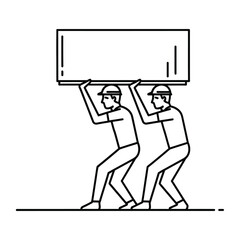 team lifting heavy responsibility concept