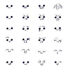 色んな表情の顔のイラストセット