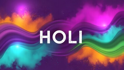 Vibrant holi celebration with colorful background and typography