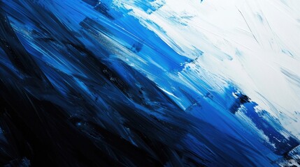 Estonian Independence Day concept, blue, black, and white paint texture forming an abstract flag background. horizontal banner, copy space, free space for text