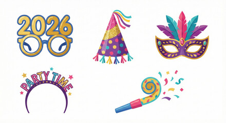 Festive 2026 New Year's Eve Party Accessories and Decorations for Celebration