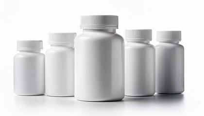 White plastic supplement bottles