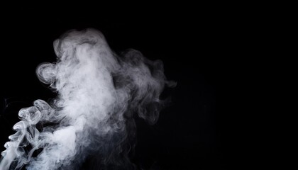 White smoke on black background