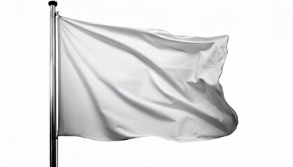 White flag on pole in wind