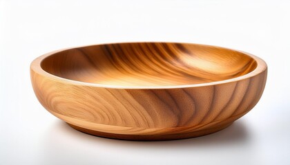 Wooden serving bowl with grain detail
