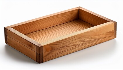 Wooden rectangular tray with inset frame