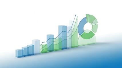 Reflective metal structures depict upward industry movement