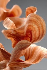 Obraz premium Abstract orange wave sculpture in motion, a detailed 3d rendering with flowing curves