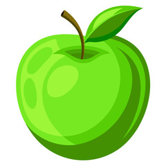 green apple  on white background
