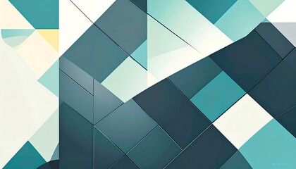 Abstract geometric pattern with varying shades of blue and cream, arranged in intersecting shapes