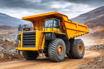 Mining haul truck working a quarry site