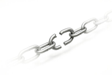 Obraz premium A broken metal chain as a symbol of freedom. Space for text.