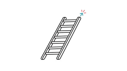 Conceptual career ladder icon symbolizing professional growth, minimal design