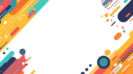 Obraz premium illustration of a happy new year abstract background with a flat design style, featuring vibrant and bold colors, geometric shapes, and dynamic patte