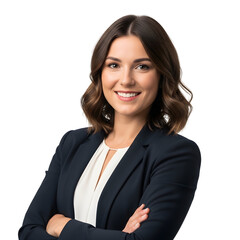 Confident businesswoman with arms crossed smiling