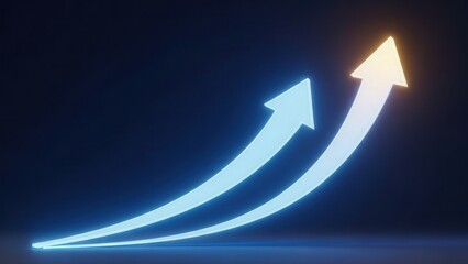 contrasting blue and orange arrows parallel growth trajectories