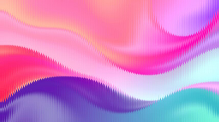 Vibrant abstract background with flowing wavy lines and a colorful gradient of pink, purple, orange, and blue hues, featuring a subtle textured effect.