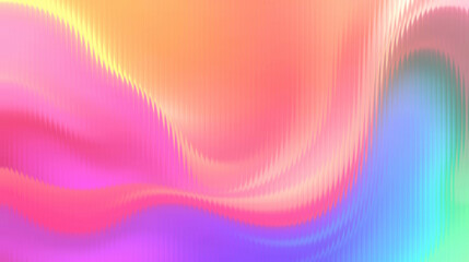 Vibrant abstract background with flowing colorful waves and a subtle ribbed texture, showcasing a gradient of pink, orange, yellow, and purple hues.
