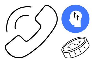 Communication concept. Communication by a phone icon, enhancing connectivity and understanding. Communication connects financial growth and personal development. Ideal for business, finance