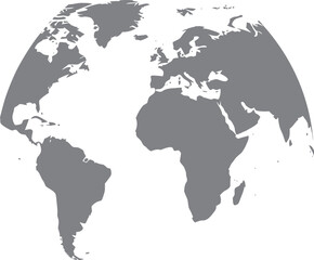 Obraz premium Stylized monochrome world map vector graphic illustrating Earth's continents and global connections for international themes and concepts