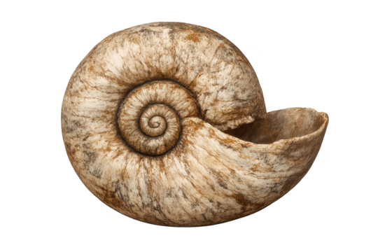 Beautiful seashell detail, on a transparent background, close-up macro - Powered by Adobe