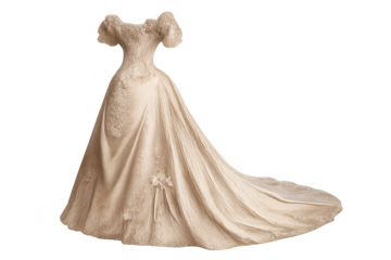Vintage Wedding Dress with a transparent background for creative projects