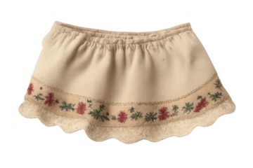 Mini skirt with floral embroidery on a transparent background image