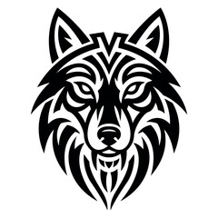Tribal Wolf Vector Modern Design Illustration