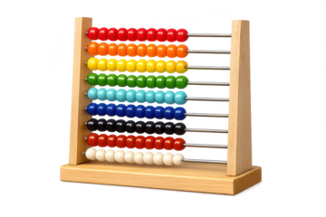 Colorful abacus isolated on transparent background, educational tool