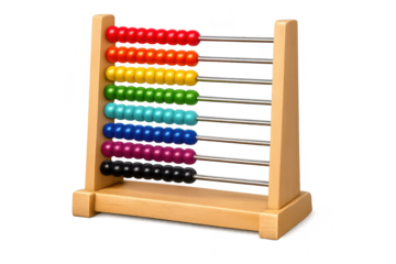 Colorful abacus with rainbow beads and transparent background image