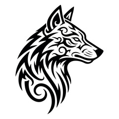 Tribal Wolf Vector Modern Design Illustration
