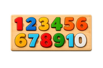 Obraz premium Colorful Number Puzzle with transparent background for early learning.